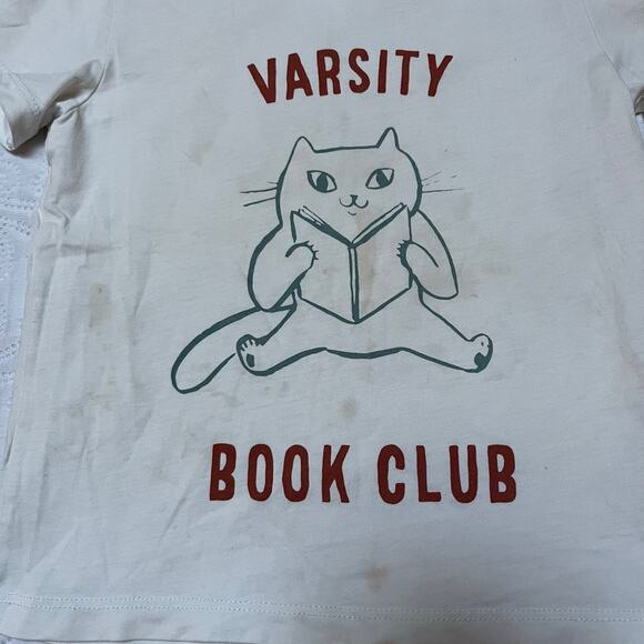 Oeuf Varsity Book Club Cat Tee Size 2T - Picture 4 of 7
